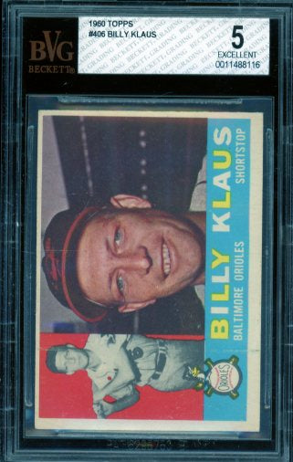 Billy Klaus Card 1960 Topps #406 BGS BVG 5 Image 1