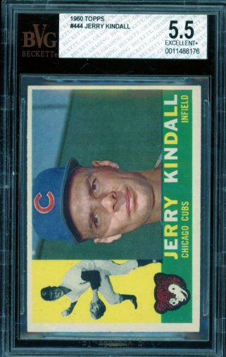 Jerry Kindall Card 1960 Topps #444 BGS BVG 5.5 Image 1