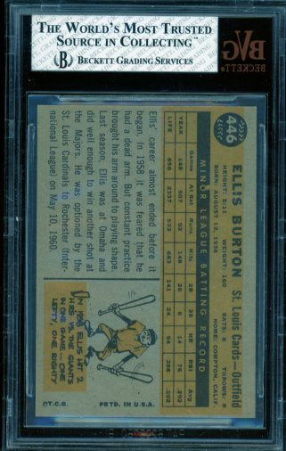 Ellis Burton Card 1960 Topps #446 BGS BVG 6 Image 2