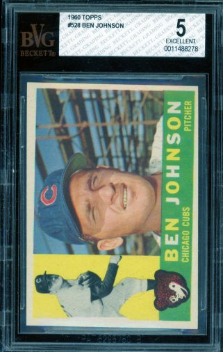 Ben Johnson Card 1960 Topps #528 BGS BVG 5 Image 1