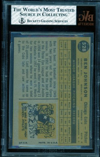 Ben Johnson Card 1960 Topps #528 BGS BVG 5 Image 2