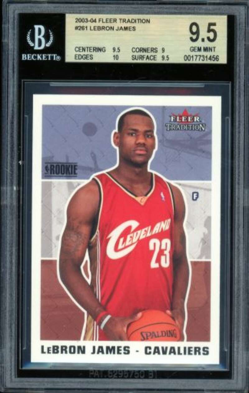 LeBron James Rookie Card 2003-04 Fleer Tradition #261 BGS 9.5 Image 1