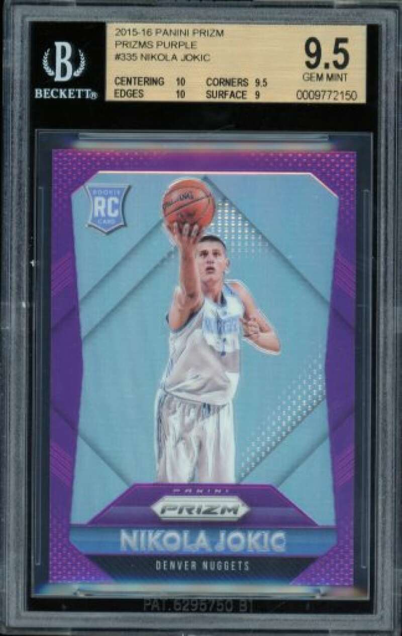 Nikola Jokic Rookie Card 2015-16 Panini Prizm #335 BGS 9.5 Image 1