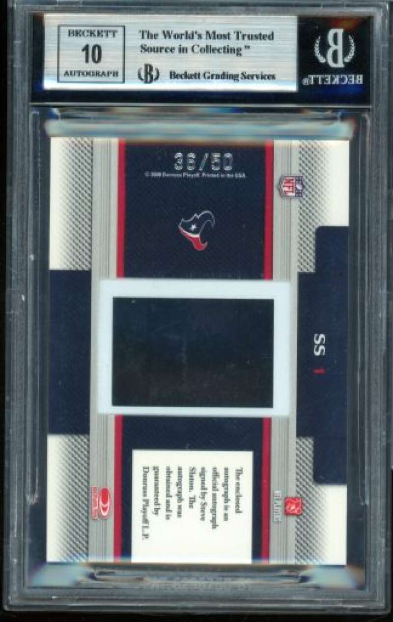Steve Slaton Rookie Card 2008 Leaf Limited Slideshow Autographs (pop 2) #1 BGS 9 Image 2