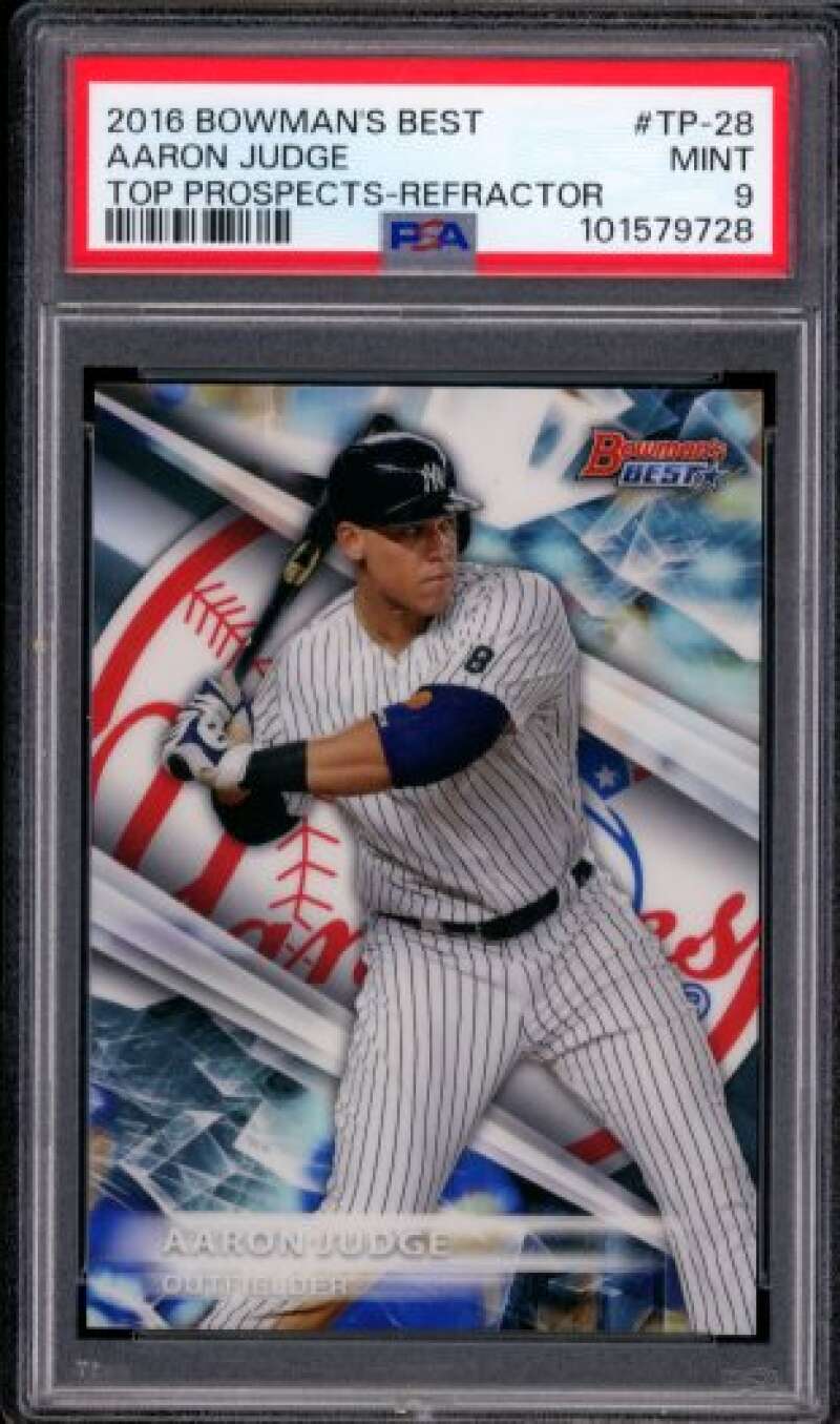 Aaron Judge Rookie 2016 Bowman's Best Top Prospects Refractor #TP-28 PSA 9 Image 1