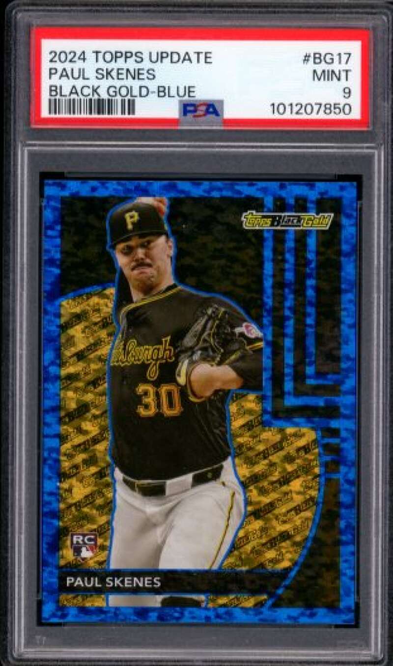 Paul Skenes Card 2024 Topps Update Black Gold Blue #BG17 PSA 9 Image 1