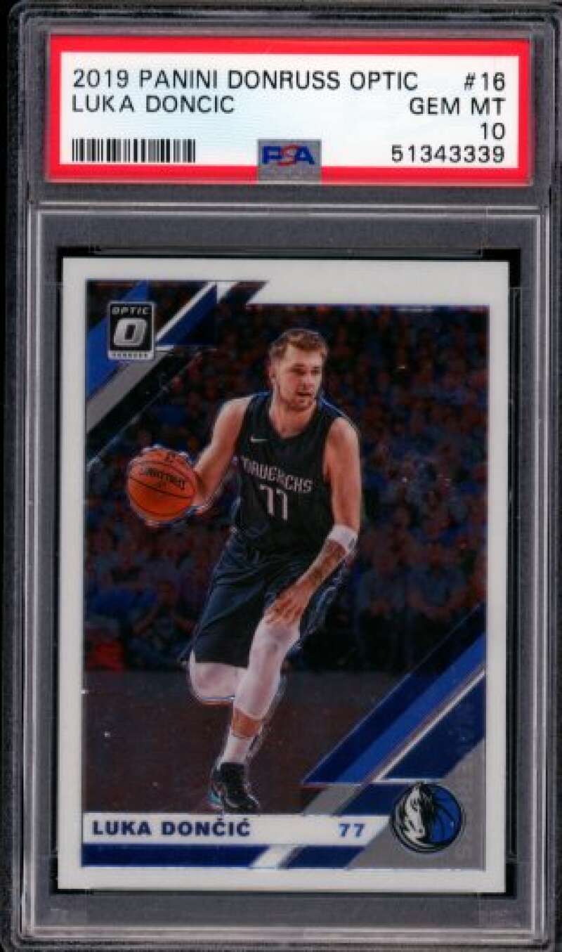Luka Doncic Card 2019-20 Panini Donruss Optic #16 PSA 10 Image 1