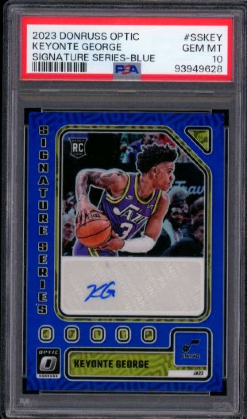 Keyonte George Rookie 2023-24 Donruss Optic Signature Series Blue #SSKEY PSA 10 Image 1