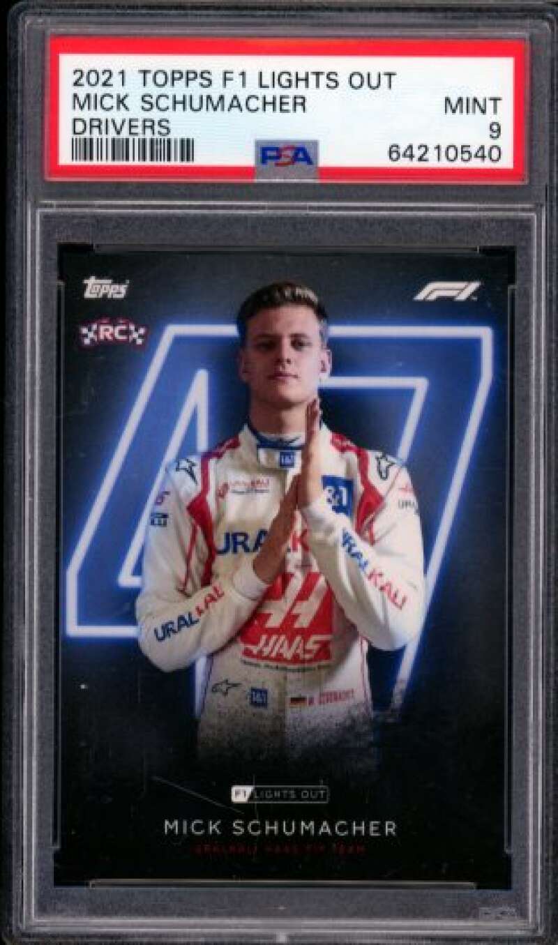 Mick Schumacher Card 2021 Topps F1 Lights Out Drivers #nno PSA 9 Image 1