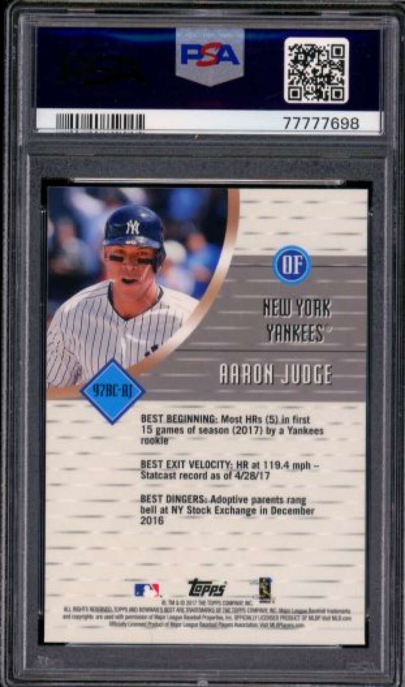 Aaron Judge Rookie Card 2017 Bowman's Best 1997 Best Cuts #AJ PSA 9 Image 2