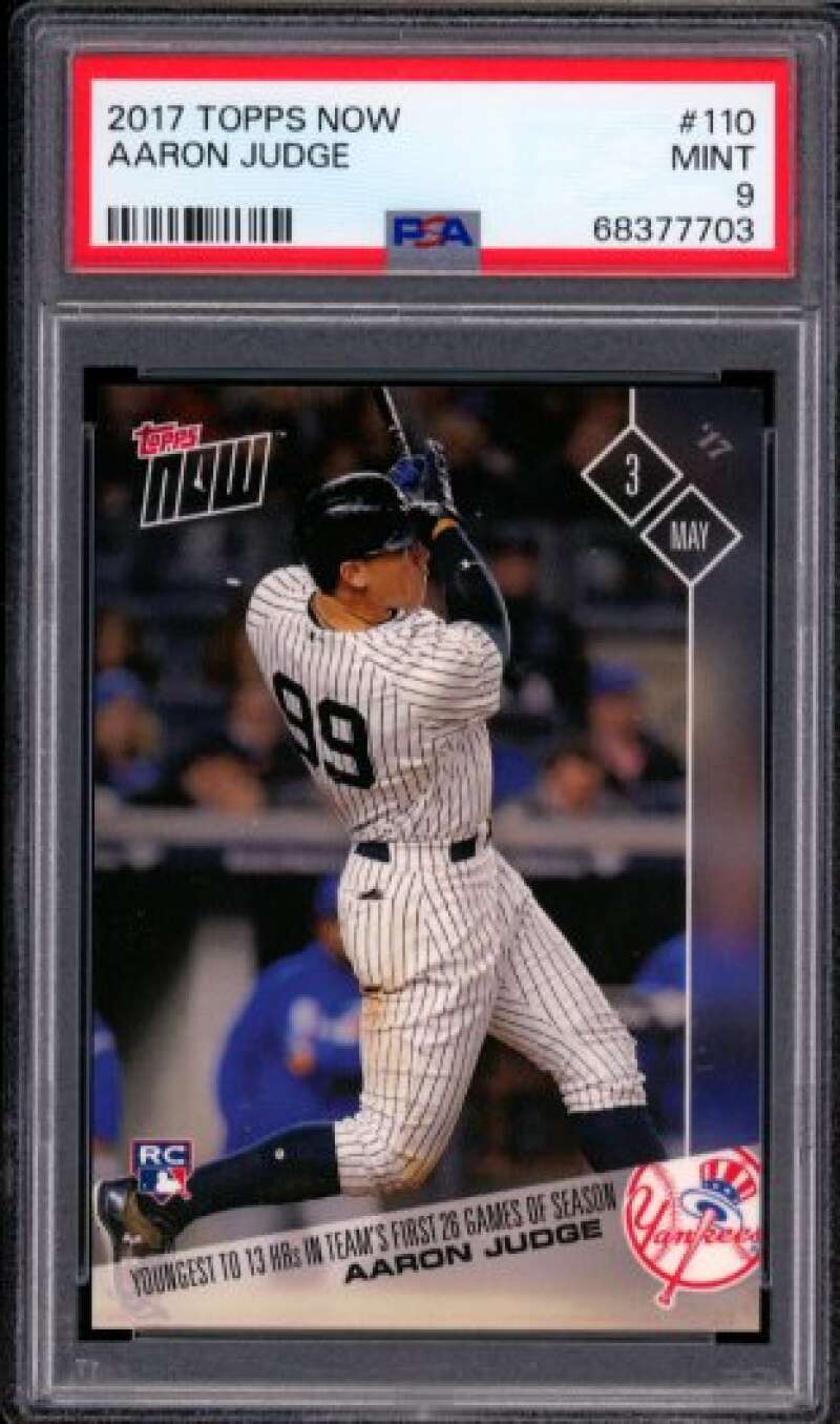 Aaron Judge Rookie Card 2017 Topps Now #110 PSA Image 1