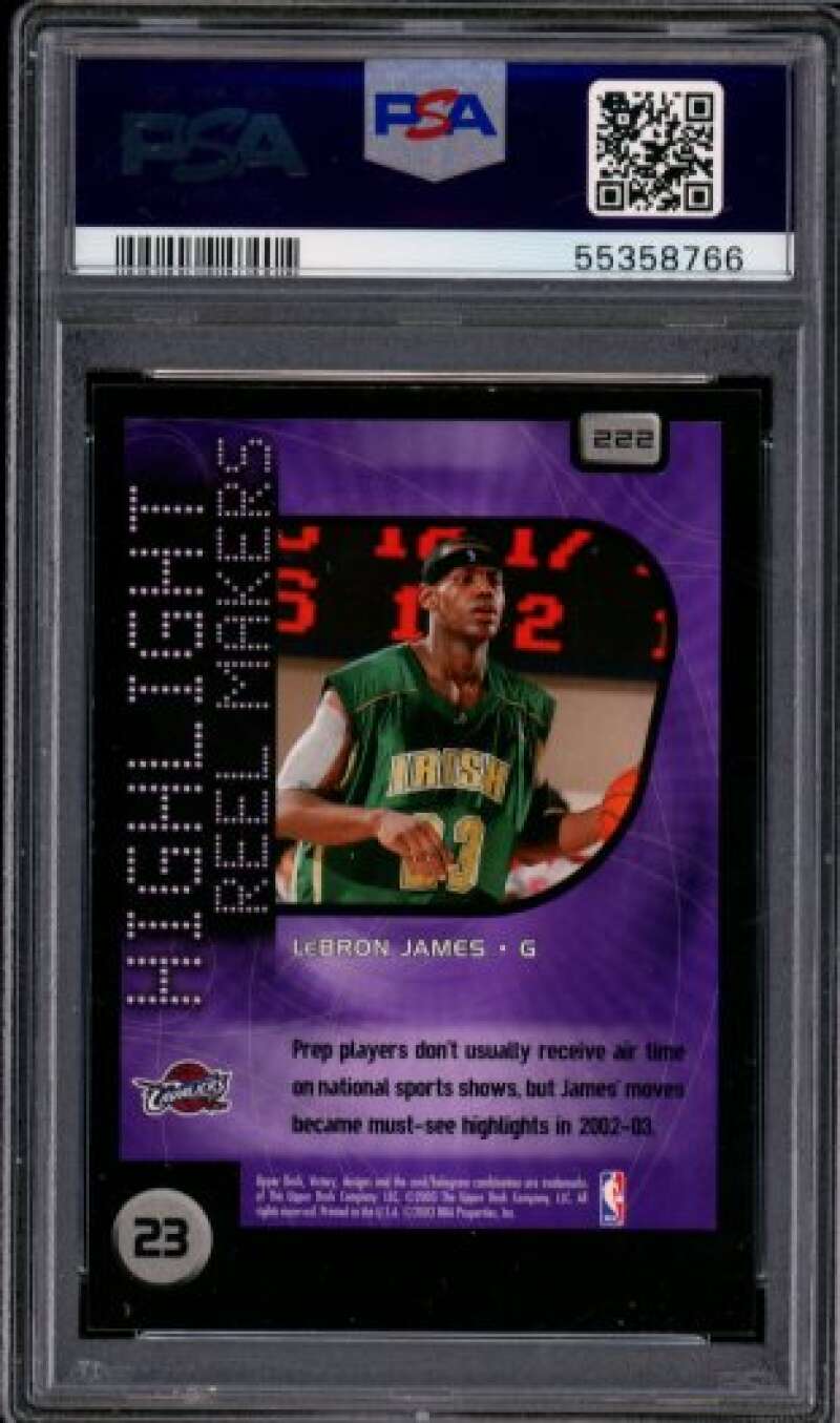 LeBron James Rookie Card 2003-04 Upper Deck Victory #222 PSA 9 Image 2