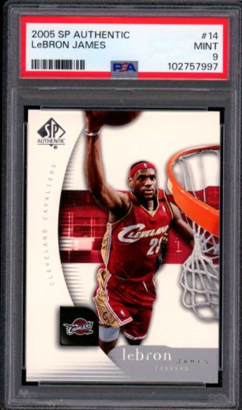 LeBron James Card 2005-06 SP Authentic #14 PSA 9 Image 1