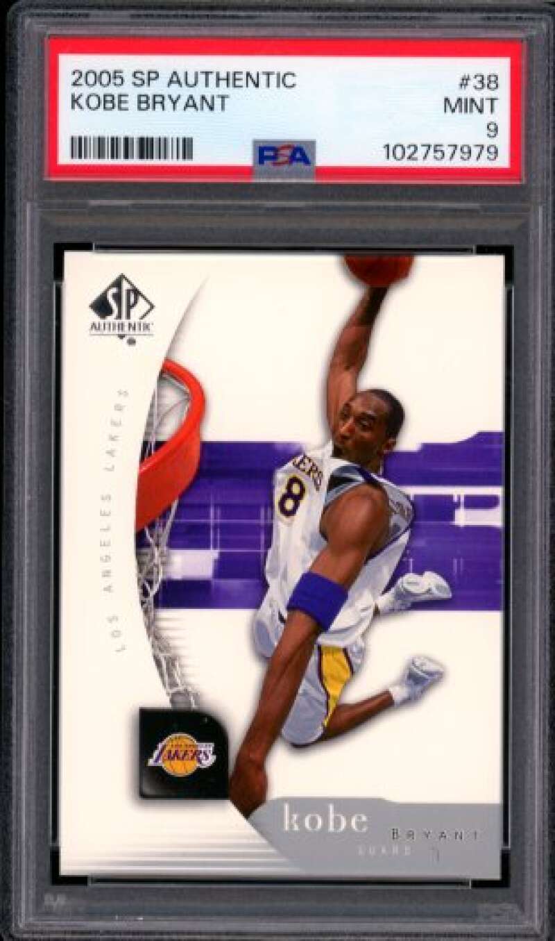 Kobe Bryant Card 2005-06 SP Authentic #38 PSA 9 Image 1