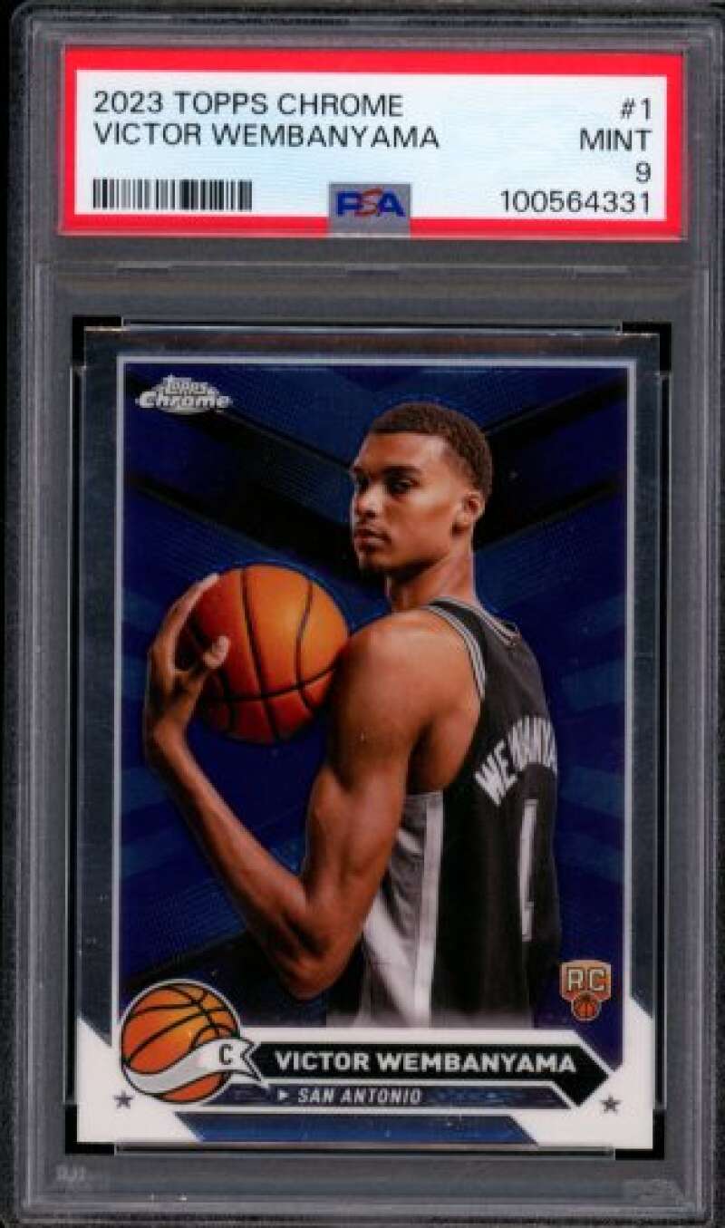 Victor Wembanyama Rookie Card 2023-24 Topps Chrome #1 PSA 9 Image 1