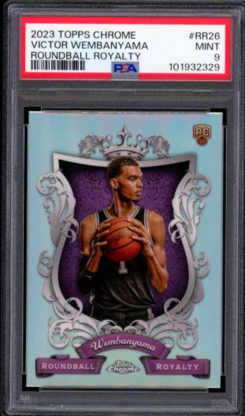 Victor Wembanyama Rookie Card 2023-24 Topps Chrome Roundball Royalty #RR26 PSA 9 Image 1