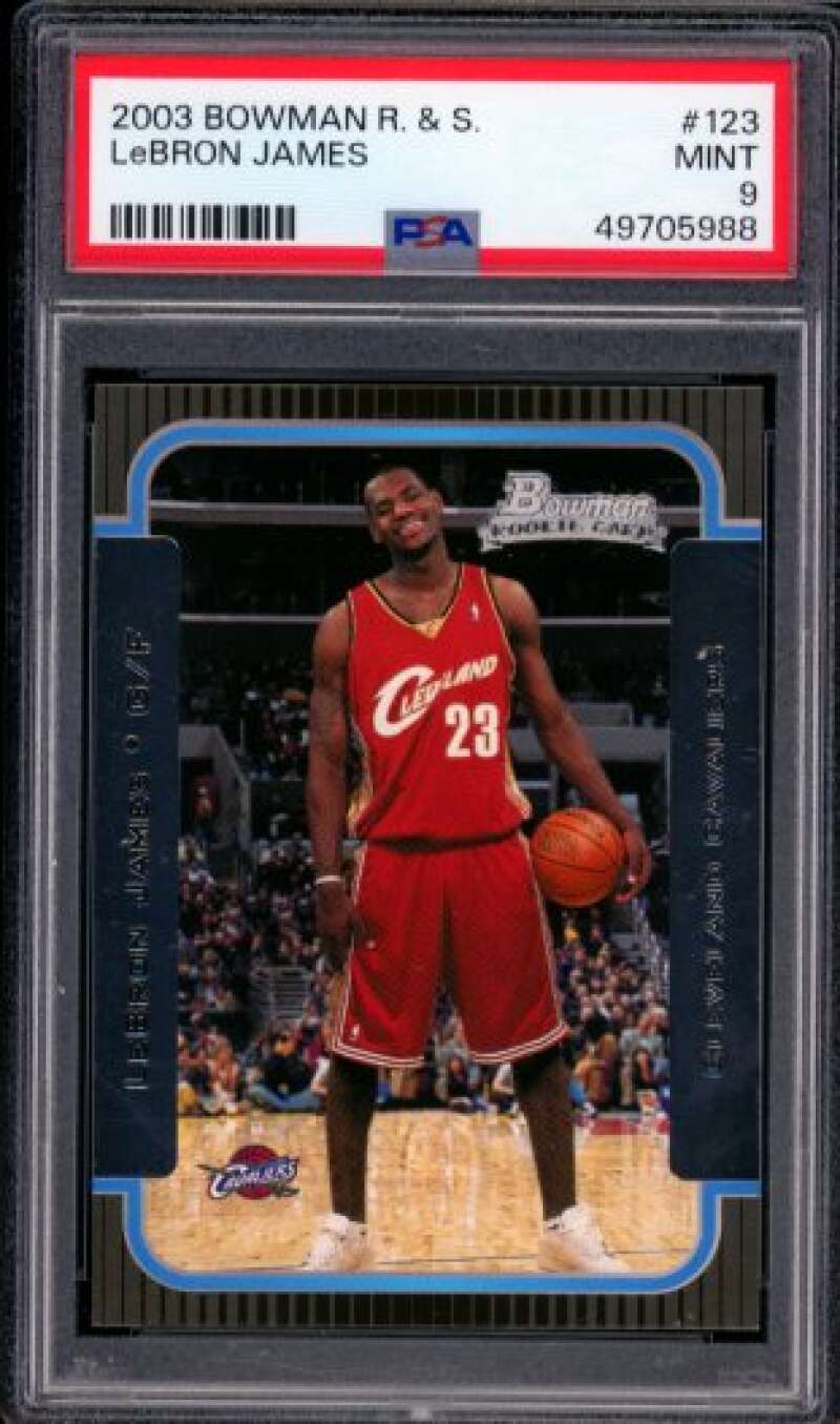 LeBron James Rookie Card 2003-04 Bowman Rookies Stars #123 PSA 9 Image 1