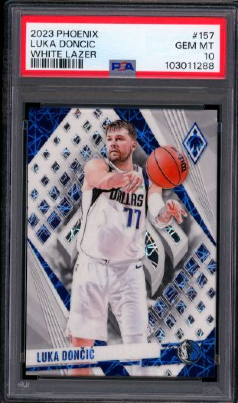 Luka Doncic Card 2023-24 Phoenix White Laser (pop 2) #157 PSA 10 Image 1