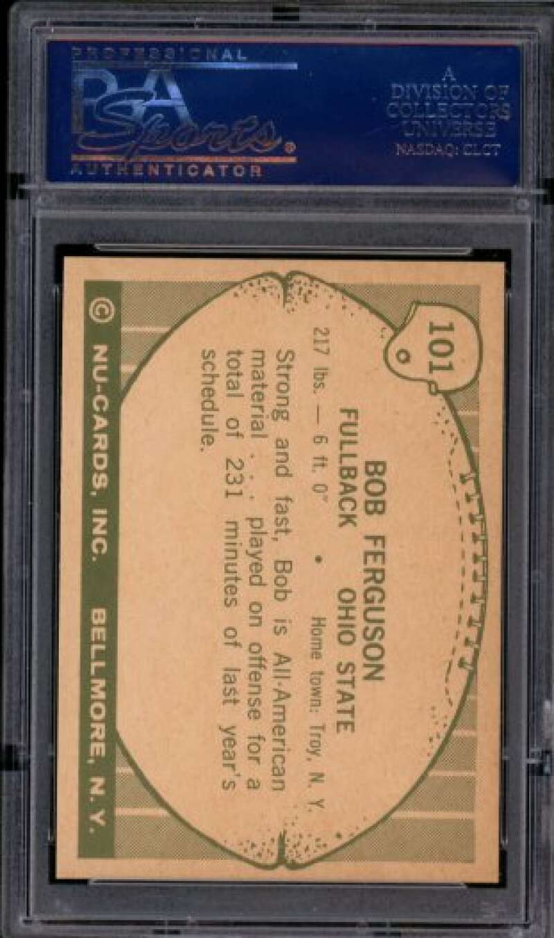 Bob Ferguson Card 1961 Nu-Card #101 PSA 9(OC) Image 2