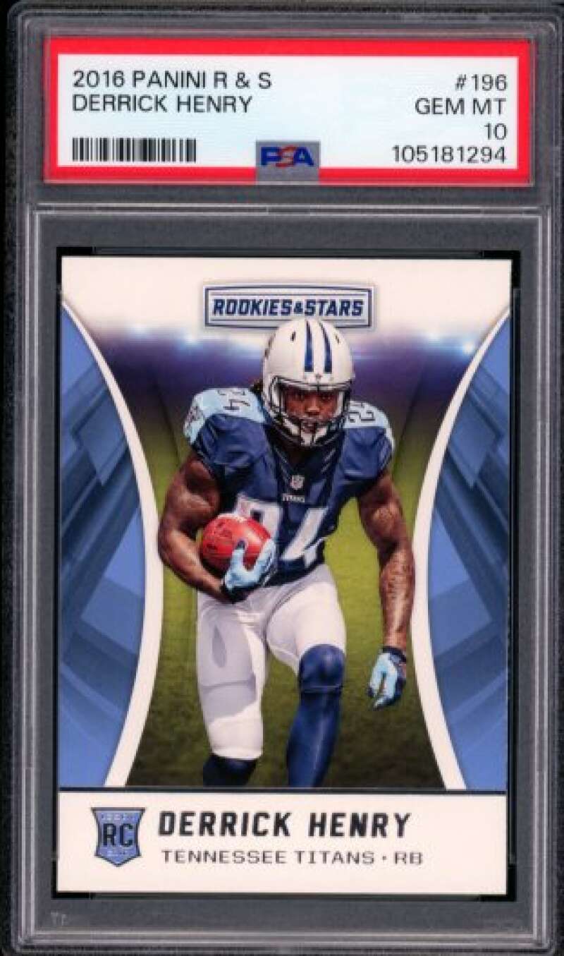 Derrick Henry Rookie Card 2016 Panini Rookies Stars #196 PSA 10 Image 1