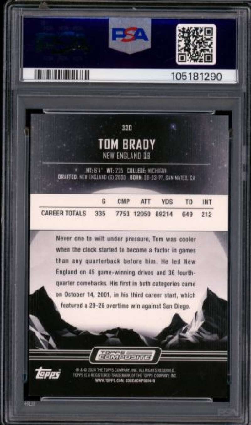 Tom Brady Card 2023 Topps Composite (pop 3) #330 PSA 9 Image 2