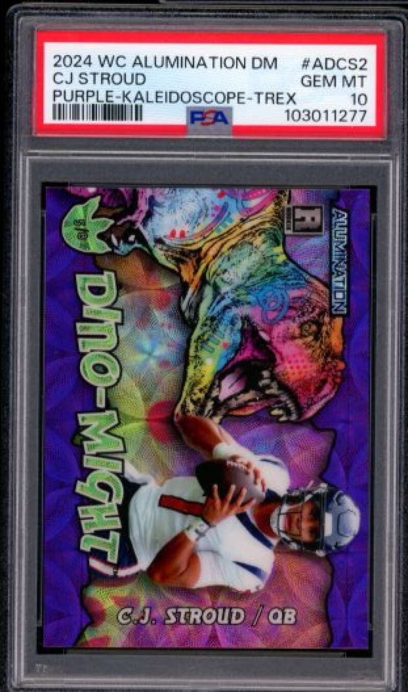 C.J. Stroud Card 2024 WC Alumination DM Purple Kaleidoscope Trex #ADCS2 PSA 10 Image 1