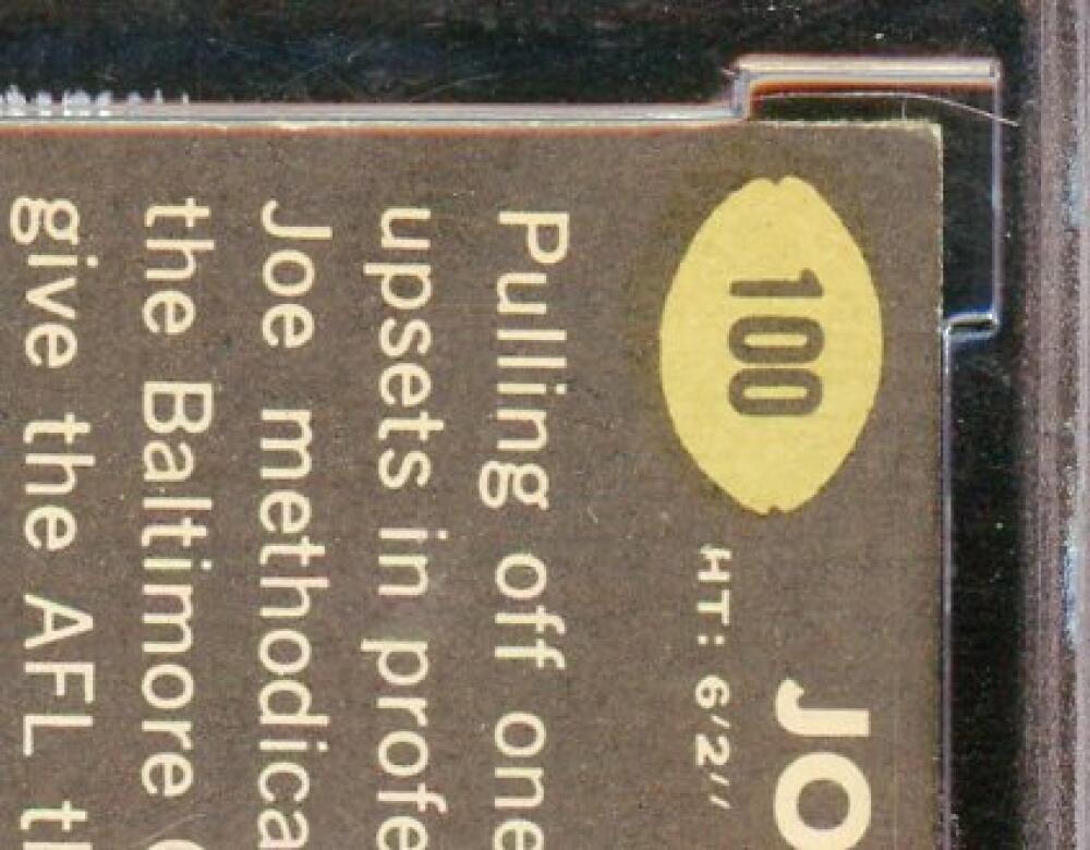 1969 Topps #100 Joe Namath Card BGS BCCG 9 Near Mint+ Image 8