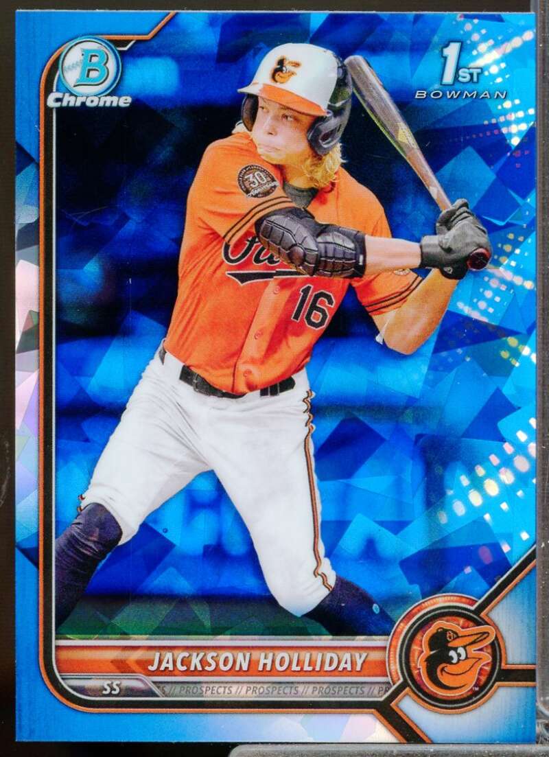 Jackson Holliday Rookie Card 2022 Bowman Chrome Draft Sapphire #BDC168  Image 1