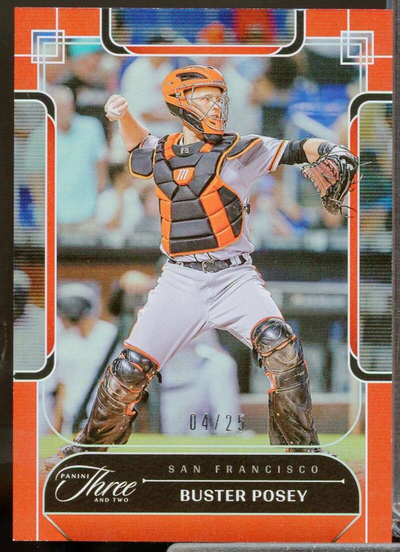 Buster Posey /25 Card 2024 Panini Three and Two Orange #90  Image 1