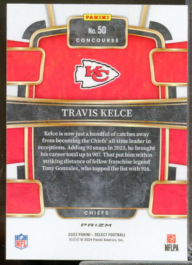 Travis Kelce Card 2023 Select Prizm Silver #50  Image 2