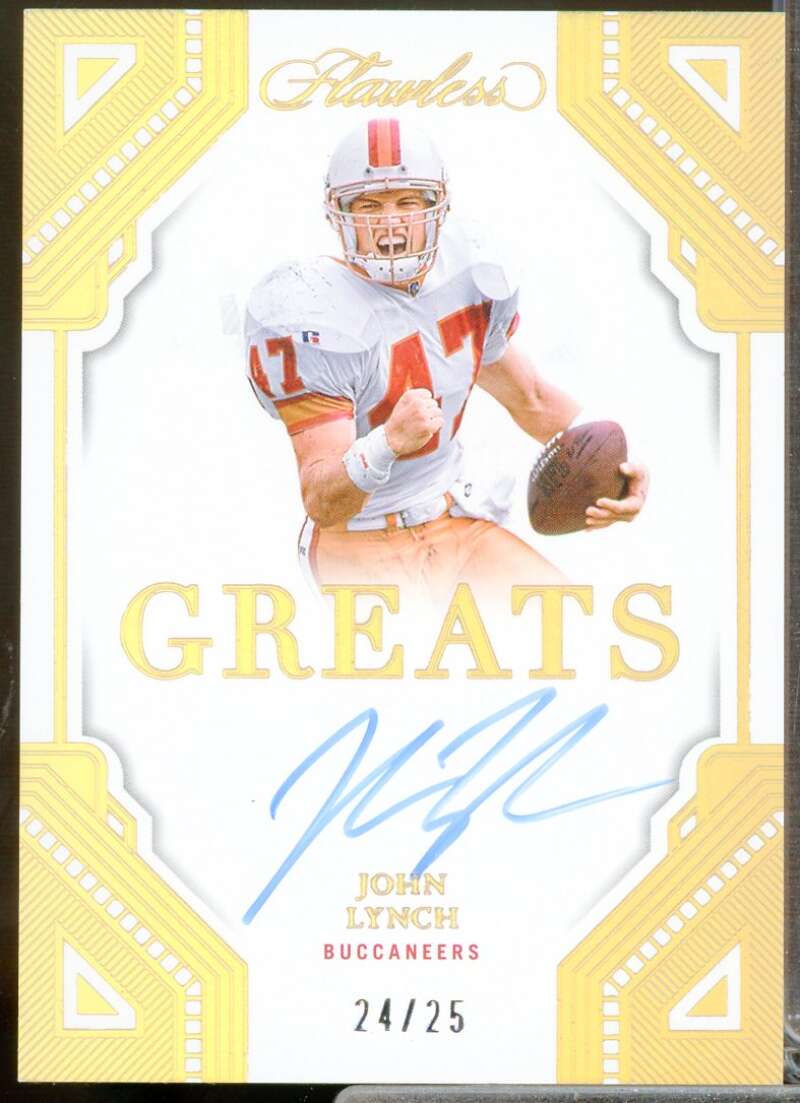 John Lynch /25 Card 2023 Panini Flawless Greats Autographs #10  Image 1