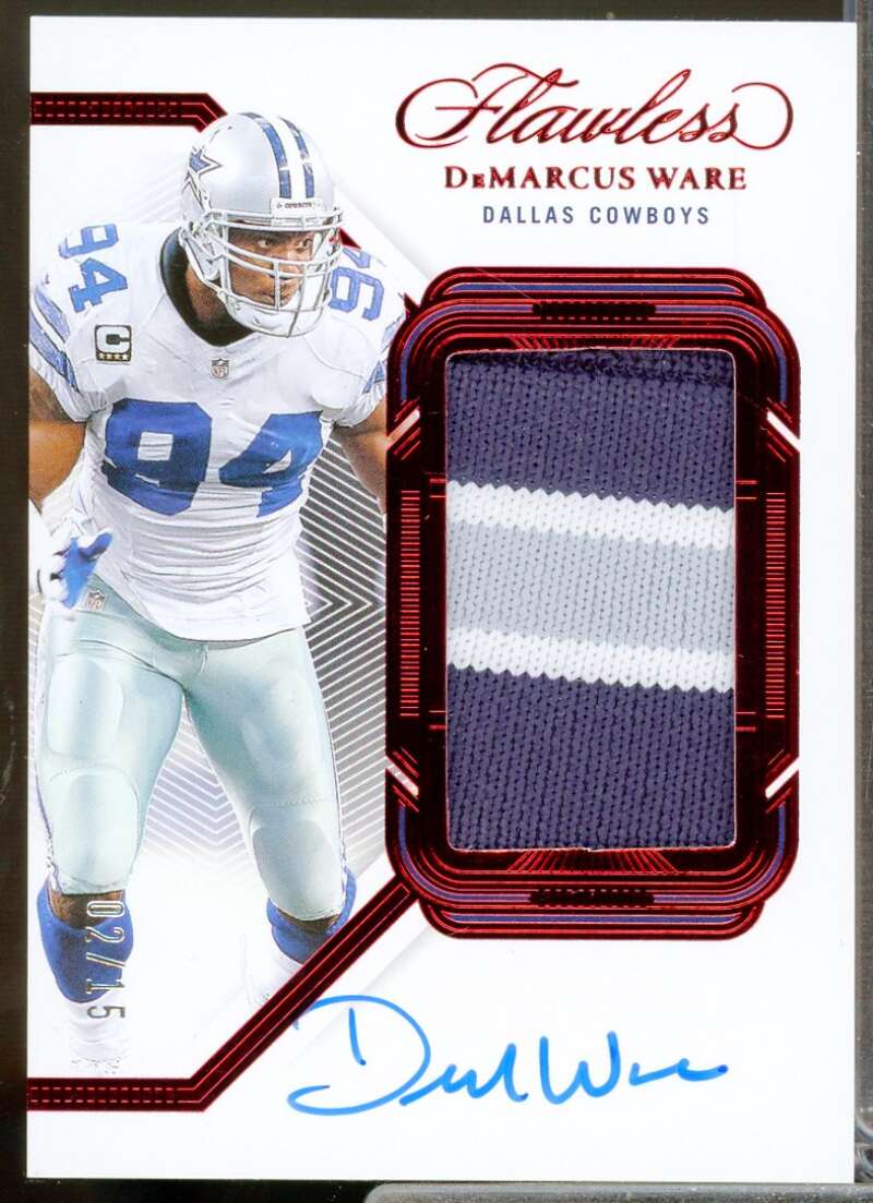 DeMarcus Ware /15 Card 2023 Panini Flawless Jersey Patch Autographs Ruby #13  Image 1