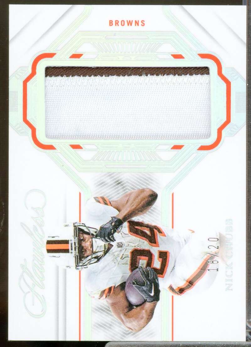 Nick Chubb /20 Card 2023 Panini Flawless Jersey Patches Silver #8  Image 1