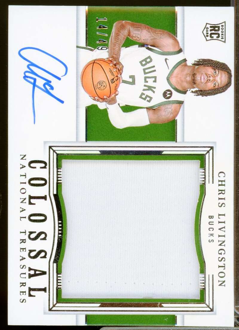 Chris Livingston Rookie 2023-24 National Treasures Colossal Jersey Autograph #35  Image 1