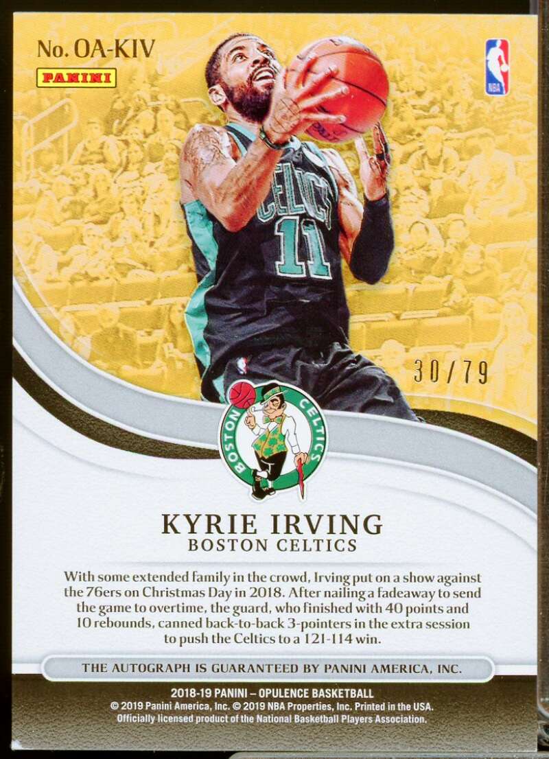 Kyrie Irving /79 Card 2018-19 Panini Opulence Opulent Autographs #24  Image 2