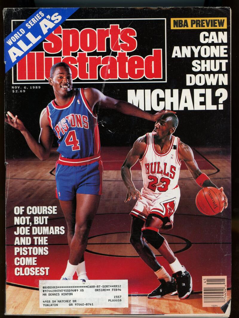 Sports Illustrated Magazine November 6 1989 Michael Jordan Joe Dumar NBA Image 1