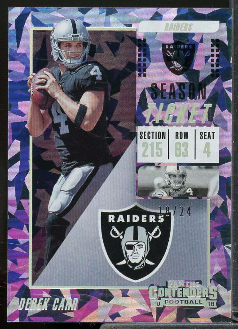 Derek Carr Card 2018 Panini Contenders Cracked Ice #23  Image 1