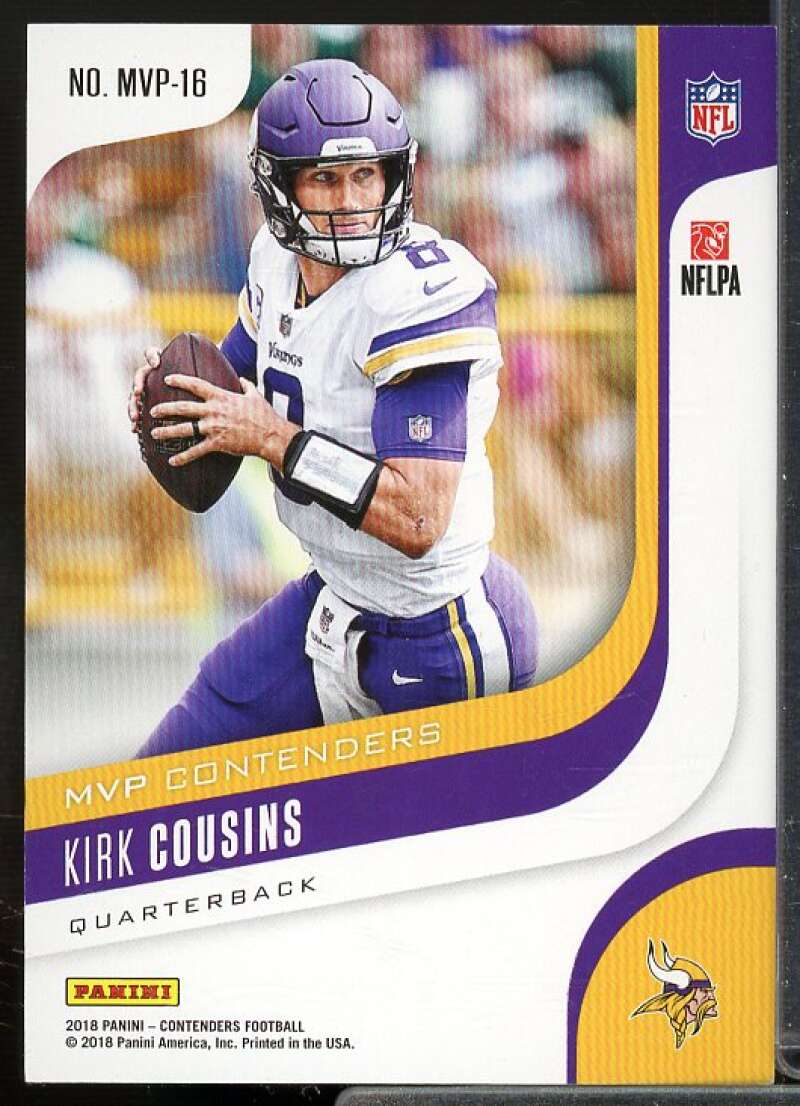 Kirk Cousins Card 2018 Panini Contenders MVP Contenders #16  Image 2