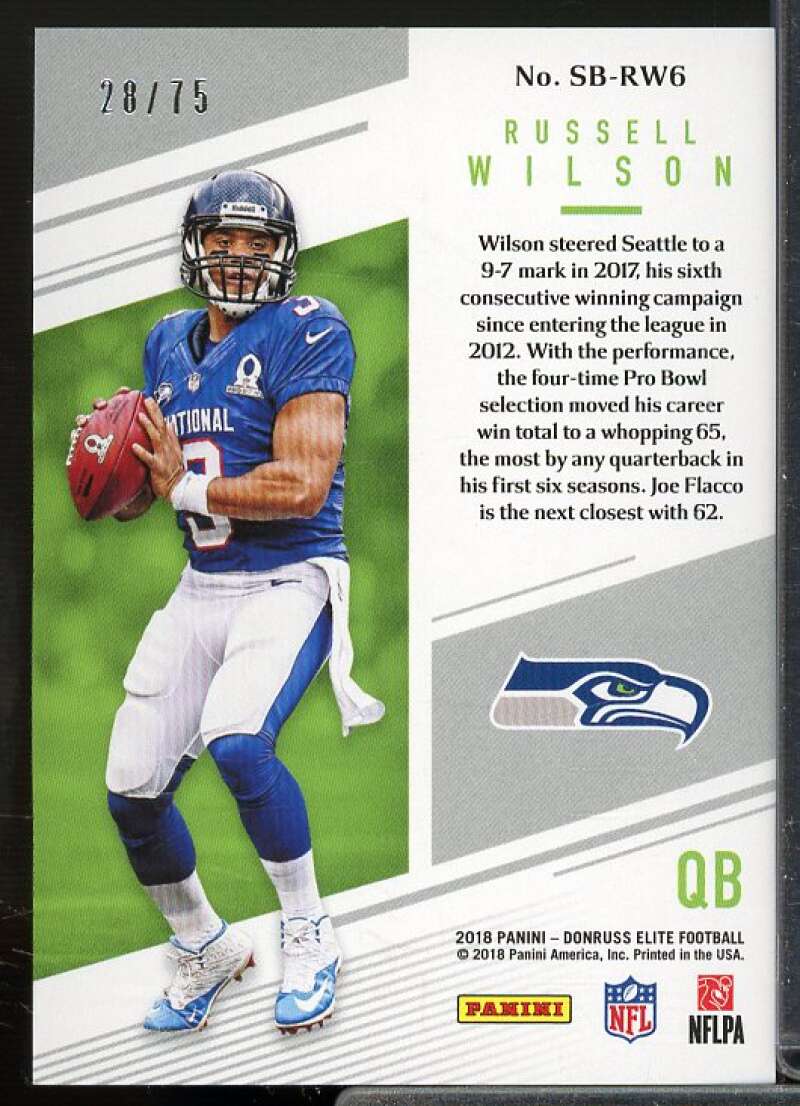 Russell Wilson  Card 2018 Elite Spellbound Purple #N  Image 2