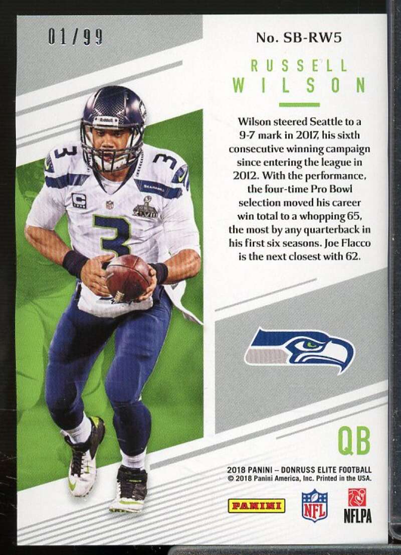 Russell Wilson  Card 2018 Elite Spellbound Red #O  Image 2