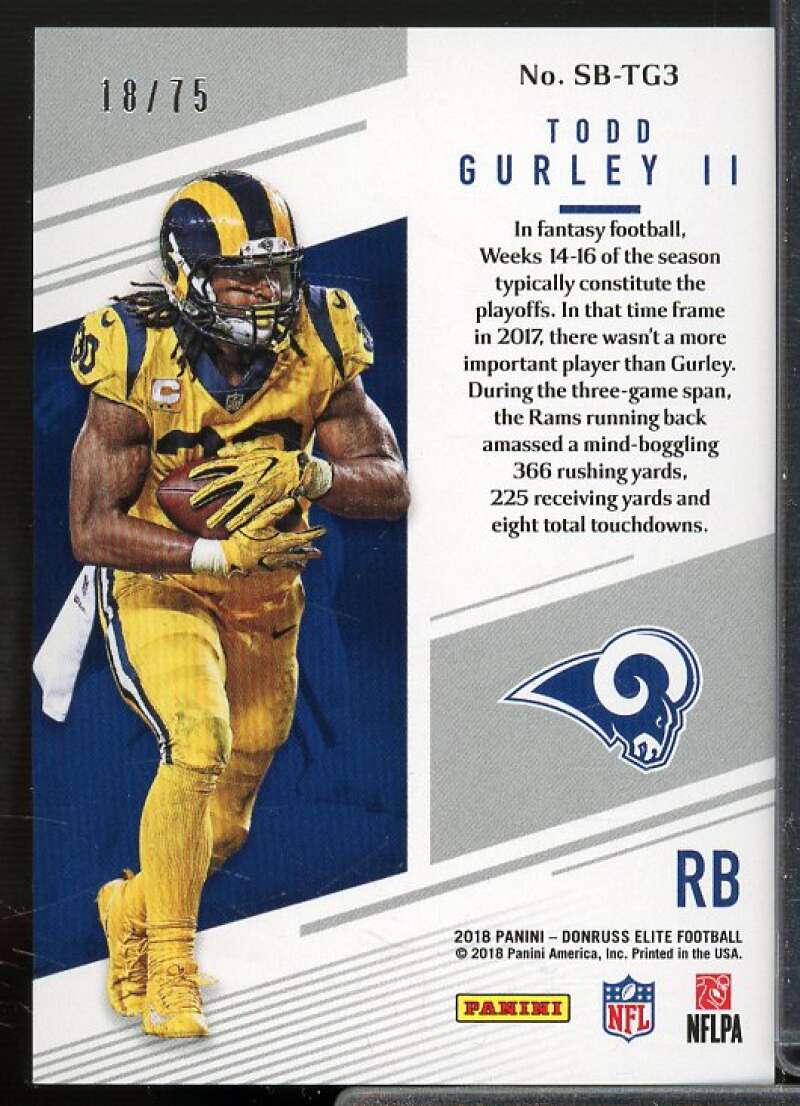 Todd Gurley II Card 2018 Elite Spellbound Purple #R  Image 2