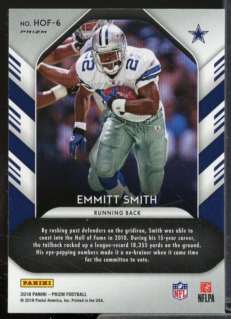 Emmitt Smith Card 2018 Panini Prizm Hall of Fame Prizms #6  Image 2