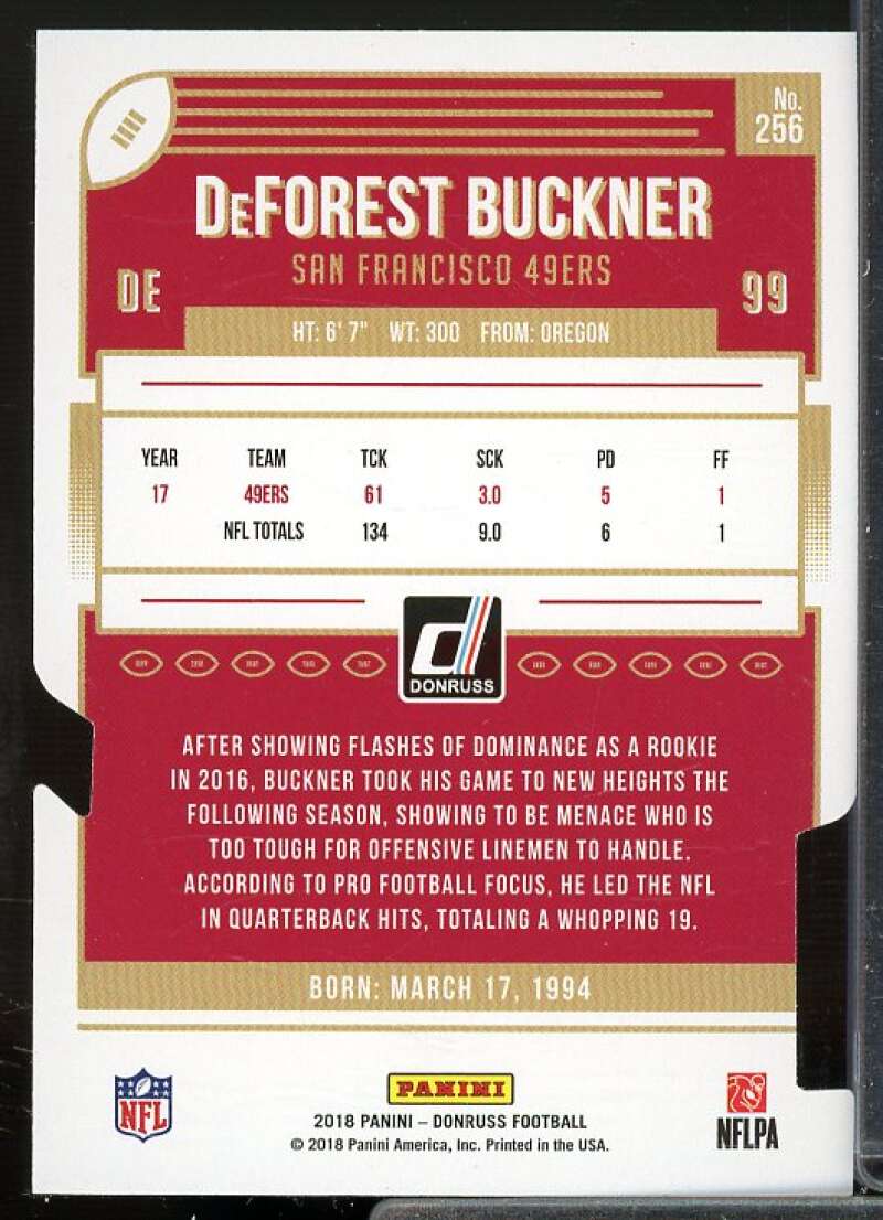 DeForest Buckner Card 2018 Donruss Press Proof Silver Die Cut #256  Image 2
