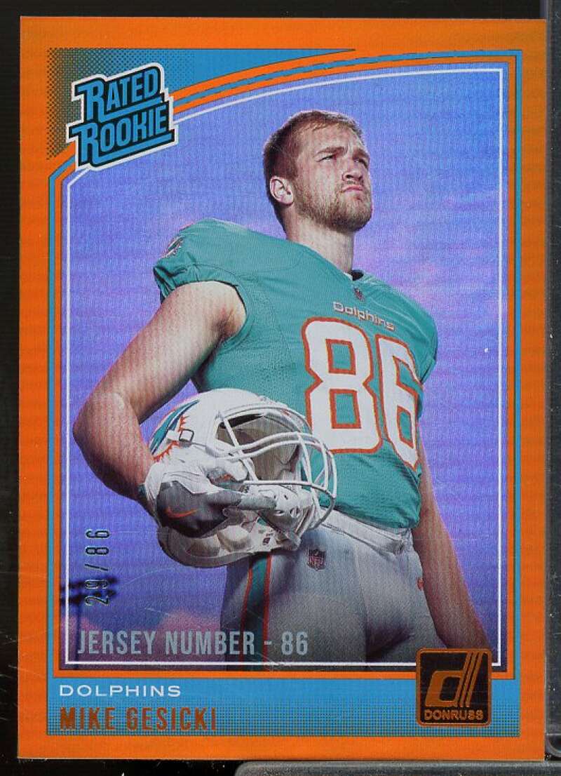 Mike Gesicki/86 Rookie Card 2018 Donruss Jersey Number #337  Image 1