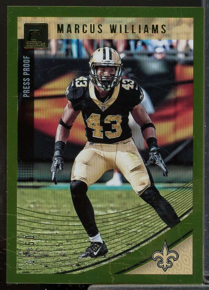 Marcus Williams Card 2018 Donruss Press Proof Gold #199  Image 1