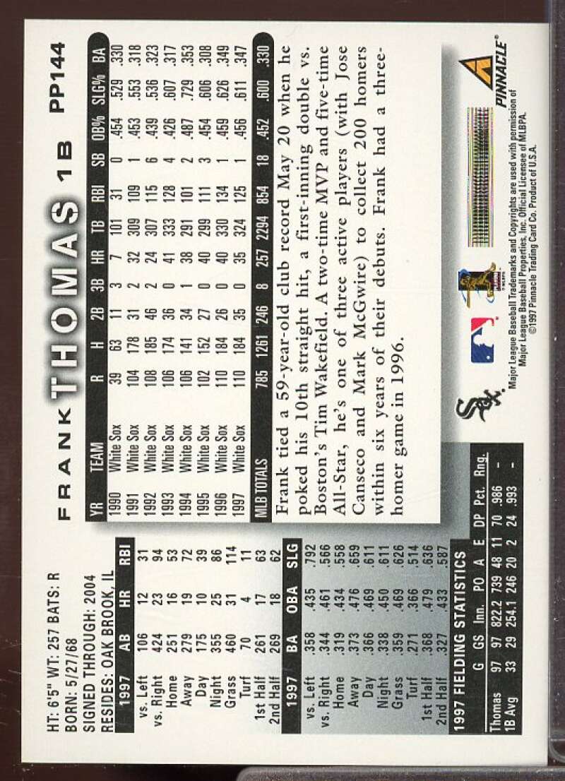 Frank Thomas Card 1998 Score Showcase Series Artist's Proofs #PP144  Image 2