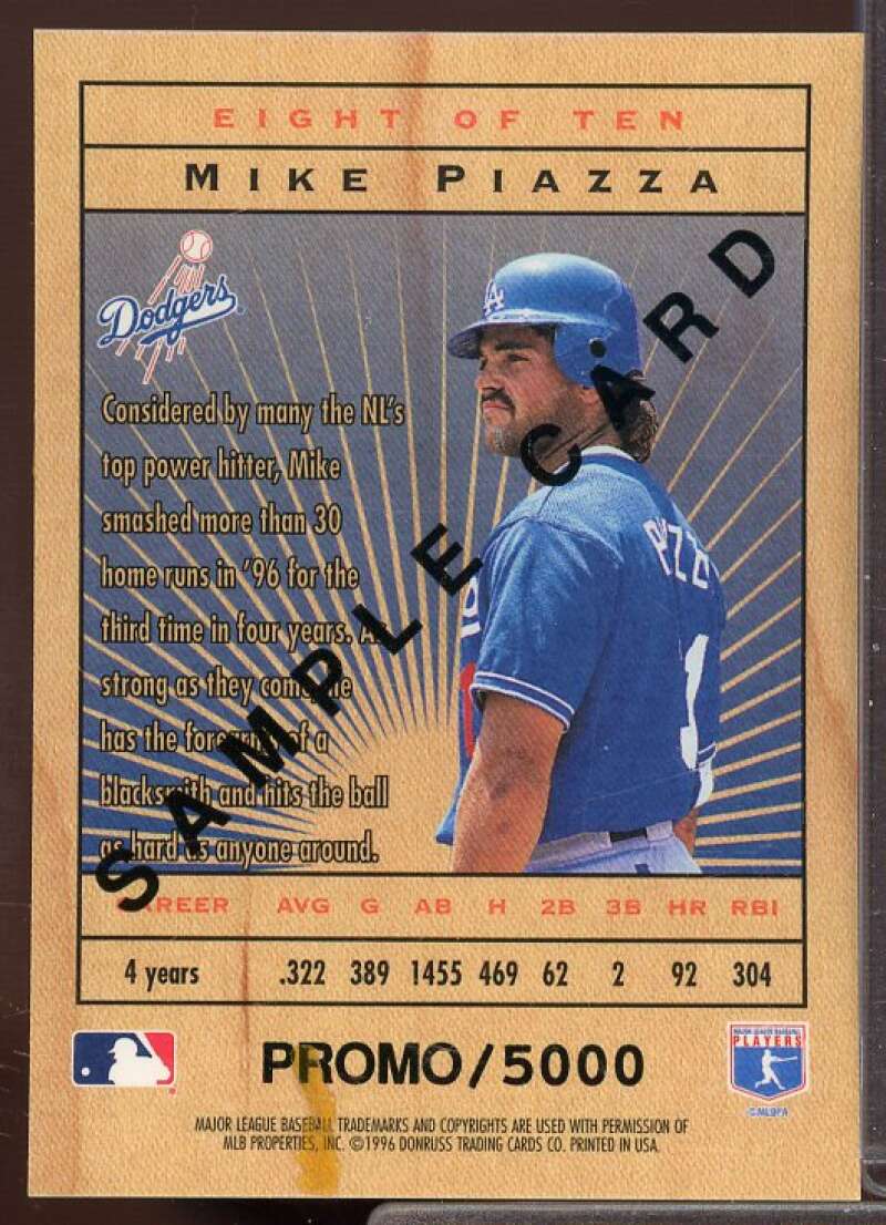 Mike Piazza Card 1996 Leaf Limited Lumberjacks Samples #8  Image 2