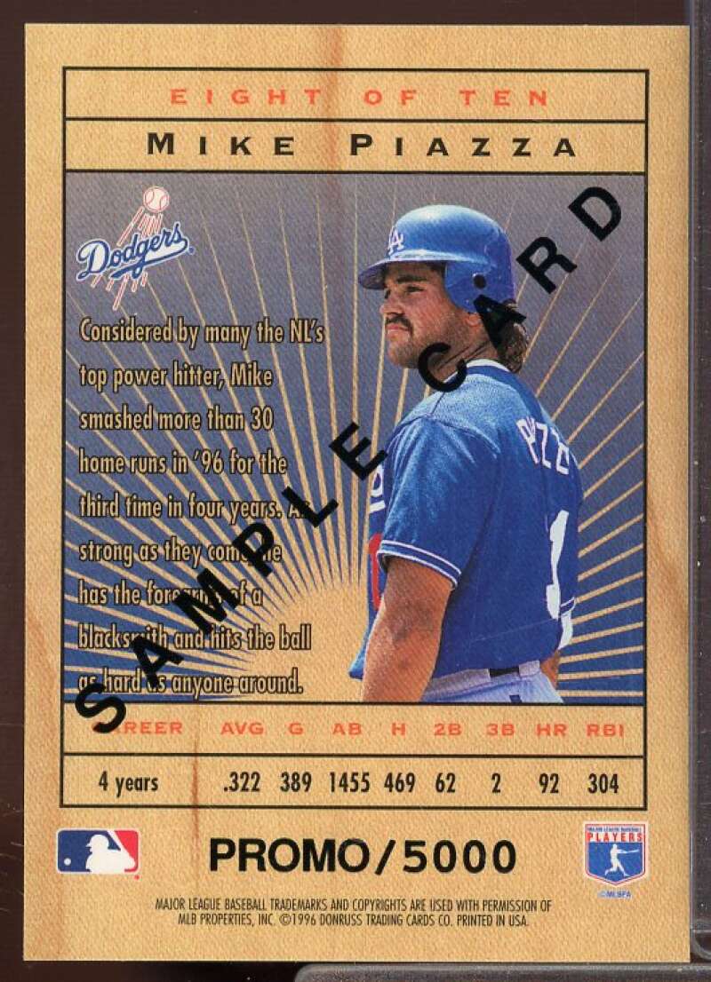 Mike Piazza Card 1996 Leaf Limited Lumberjacks Samples #8  Image 2