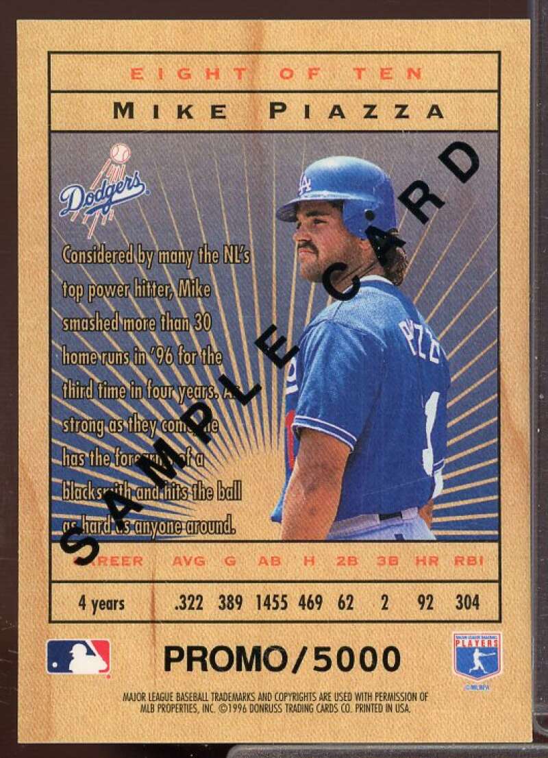 Mike Piazza Card 1996 Leaf Limited Lumberjacks Samples #8  Image 2