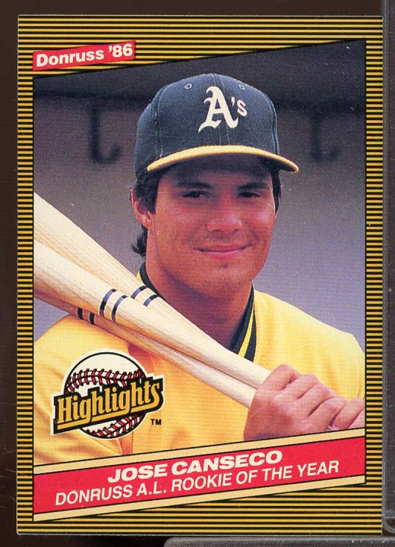 Jose Canseco Rookie Card 1986 Donruss Highlights #55  Image 1